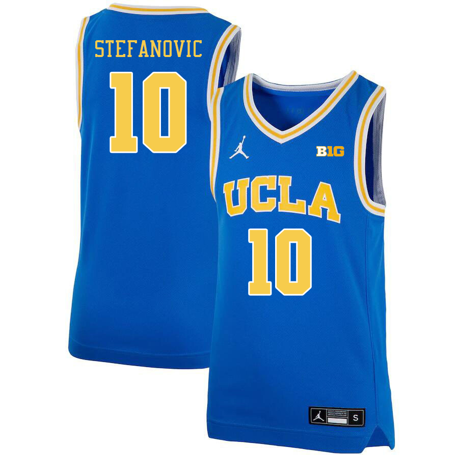 UCLA Bruins #10 Lazar Stefanovic Big 10 Conference College Basketball Jerseys Stitched Sale-Royal